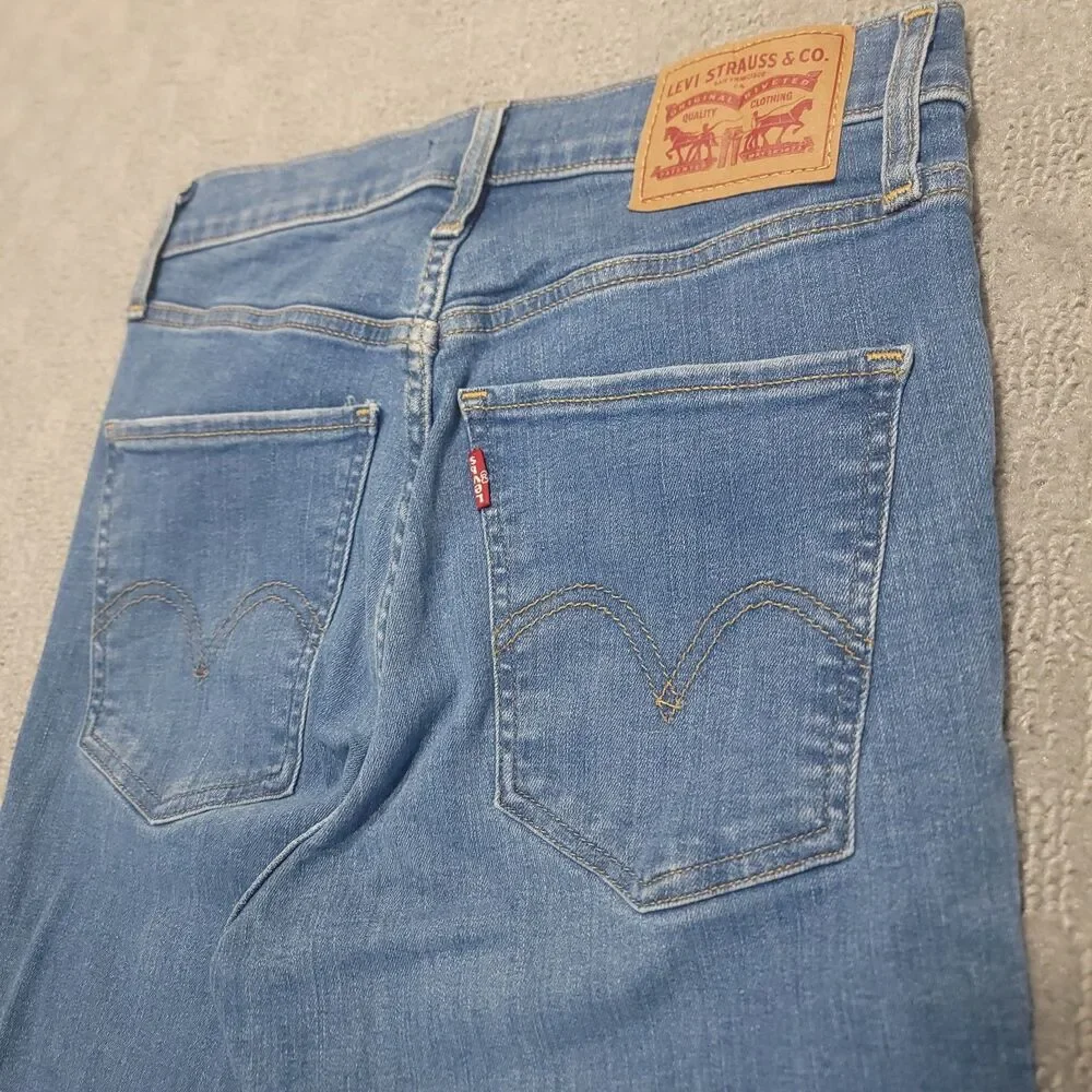 Levis Mile High Super Skinny Jeans Womens Size 27 Stretch Blue Distressed Pants